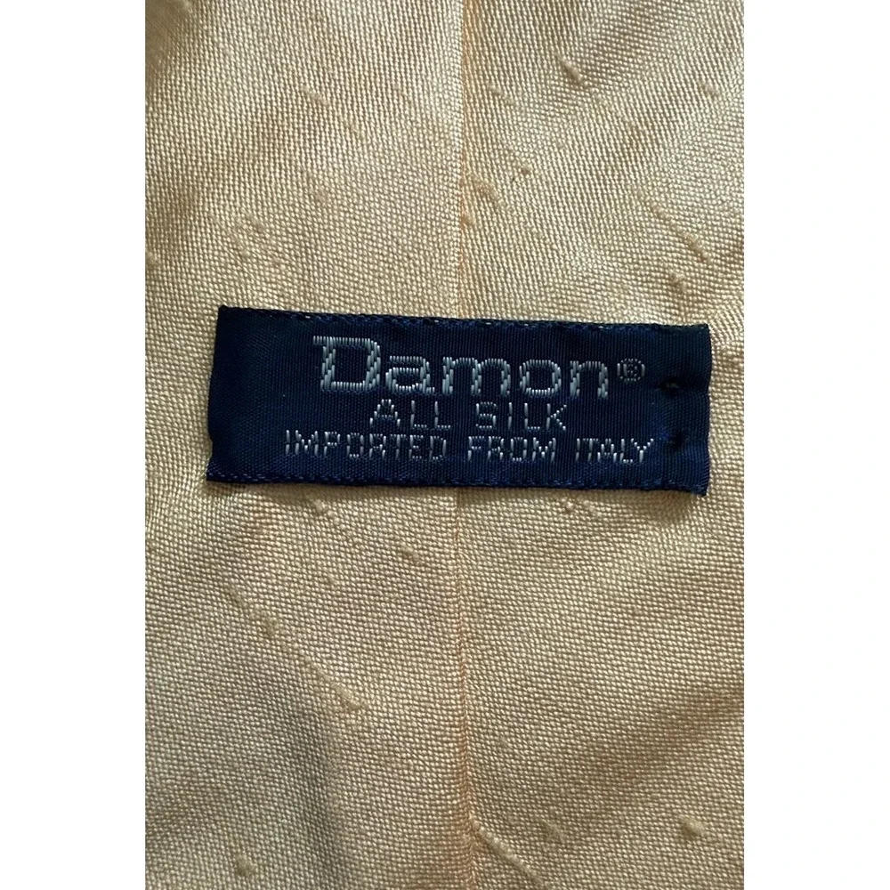 Vintage Damon Tie Necktie Yellow Gold All‎ Silk